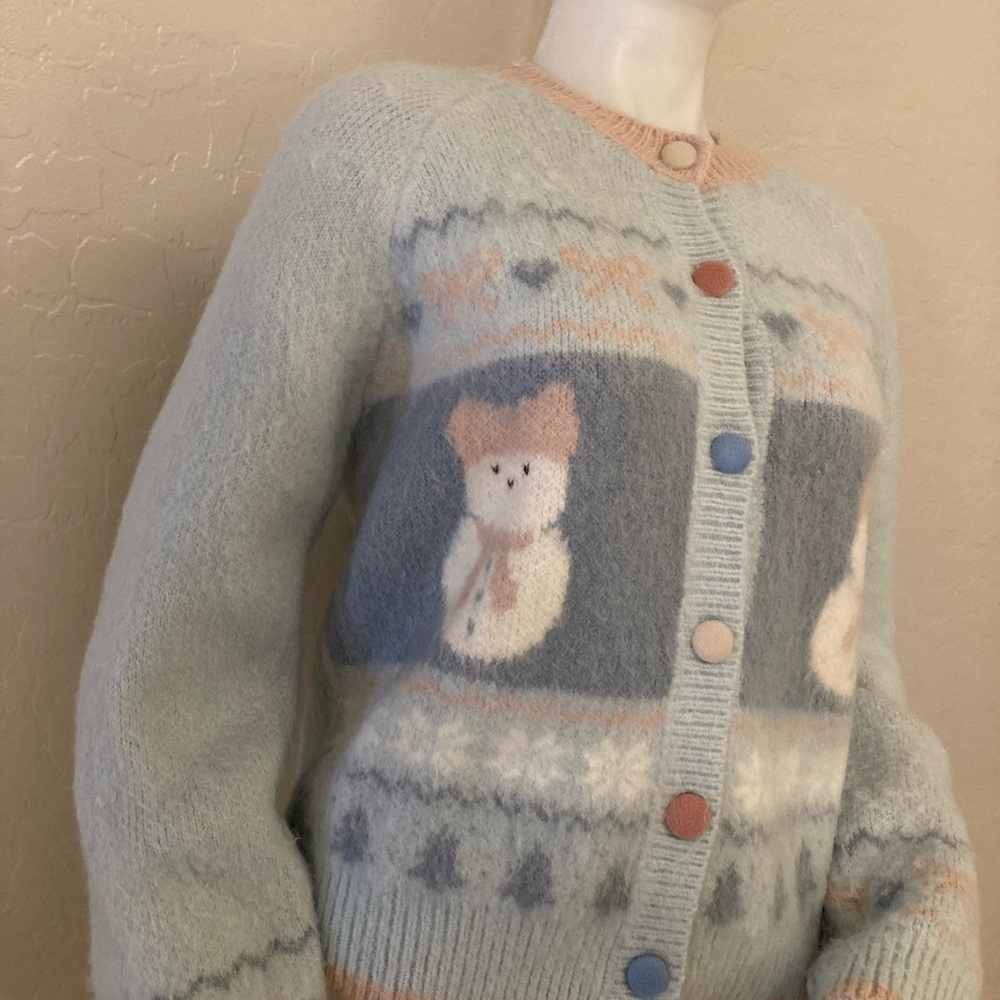 Sunset Park Button Down Snowman Cardigan Cardigan - Picture 4 of 11